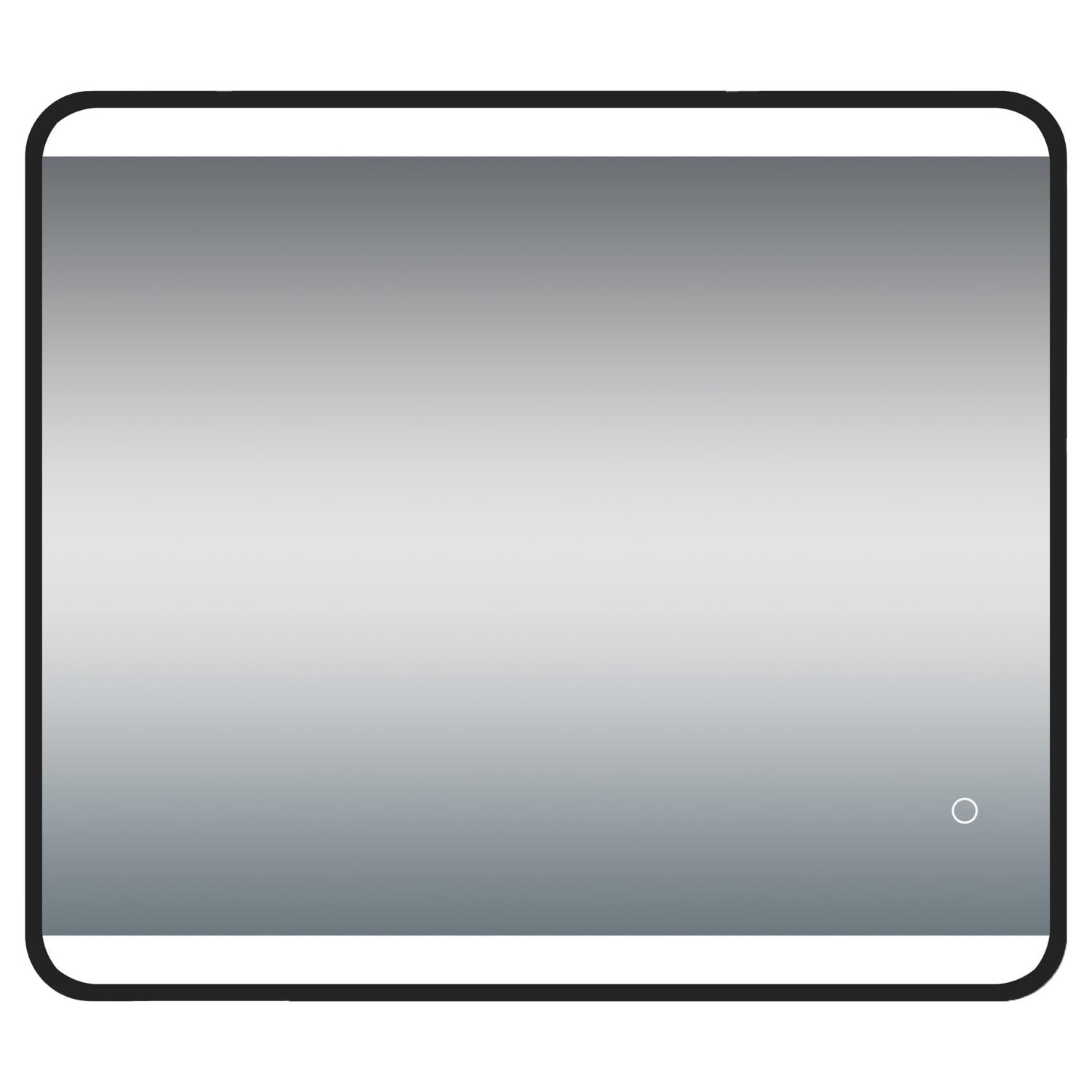 Black Curved Rectangular Aluminium LED Mirror