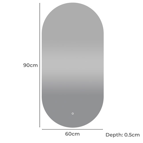 Oval Acrylic Aluminium LED Mirror