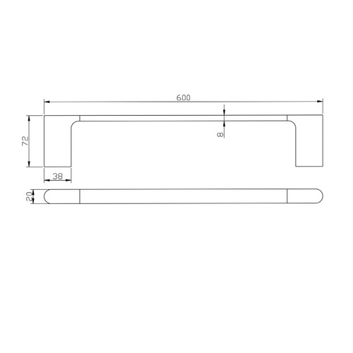 AU Single Towel Rail
