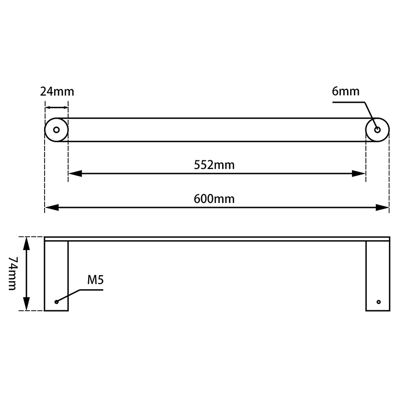 Rushy-Stainless-Steel-Single-Towel-Rail
