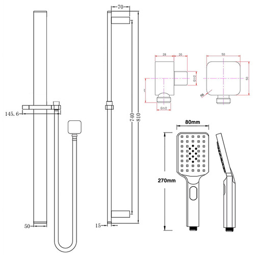 Cavallo Hand-Held Shower with Rail