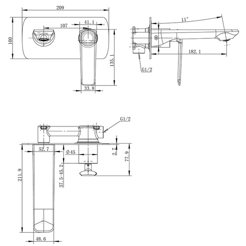 Esperia Wall Mixer with Spout