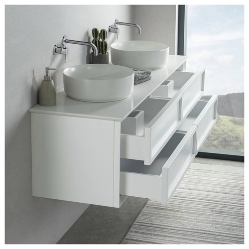 Schots Penley 1500mm Wall Hung Double Vanity with Quartz Countertop ...