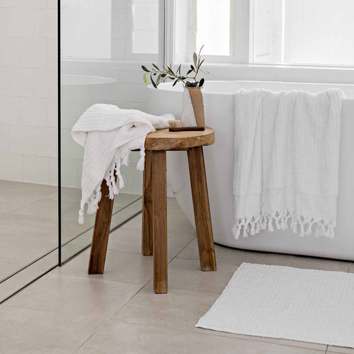 White Turkish Cotton Bath Sheet Temple & ster