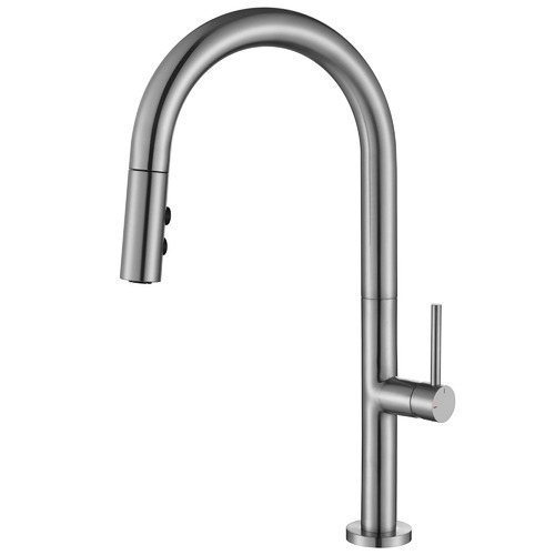 Benz Brass Pull-Out Kitchen Mixer | Temple & Webster