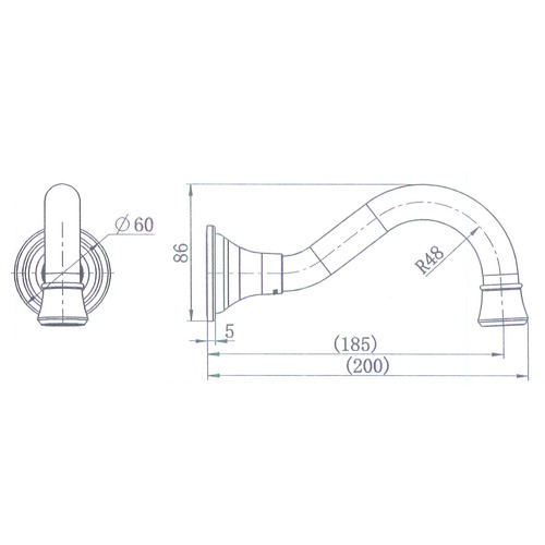 Colby Brass Bath Wall Spout