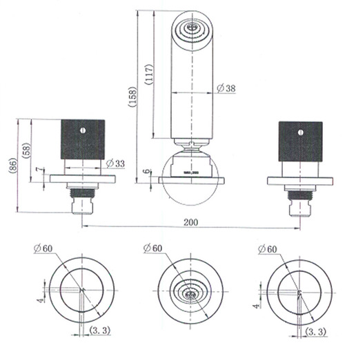 3 Piece Round Bath Spout & Mixer Set