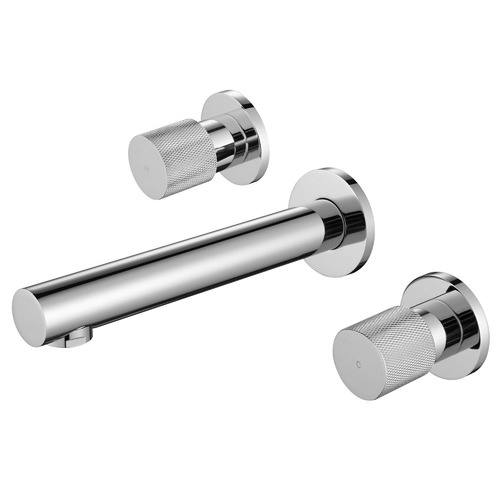 3 Piece Round Bath Wall Spout & Mixer Set