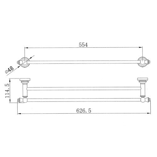 Damien Brass Double Towel Rail