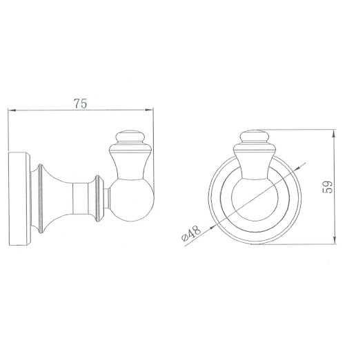Round Brass Robe Hook