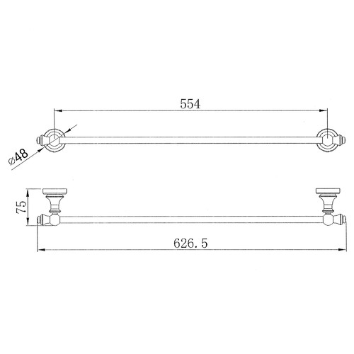 Damien Brass Single Towel Rail