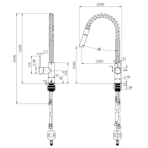Kendall Spring Pull-Out Kitchen Mixer