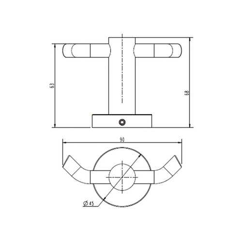 Round Brass Double Robe Hook
