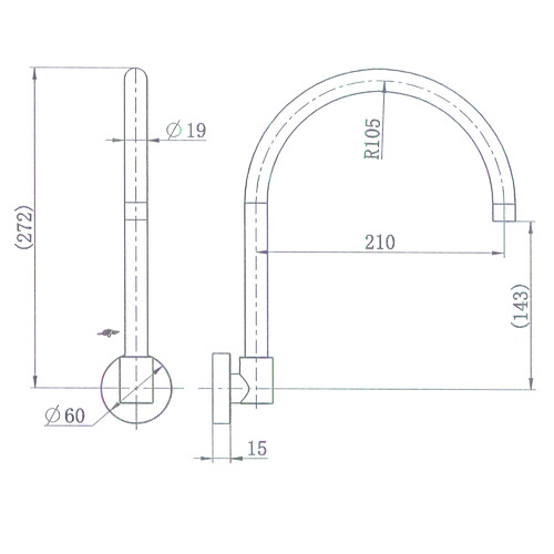Johnston Brass Bath Wall Spout