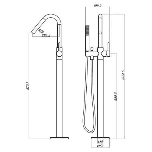 3 Piece Star Bath Mixer & Handheld Shower Set