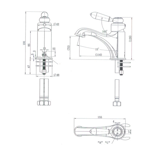 Carlson Brass Basin Mixer