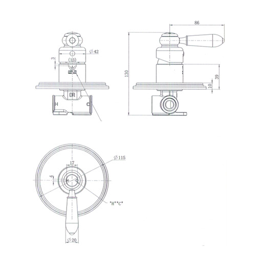 Moore Brass Shower Mixer