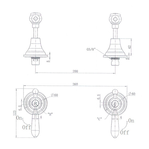 2 Piece Terry Mixer Tap Set