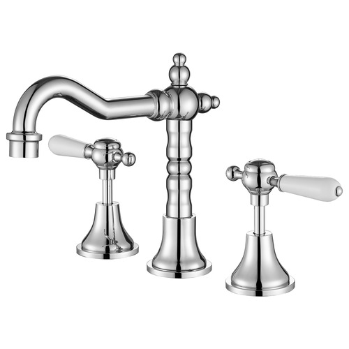 3 Piece Round Basin Spout & Cone Mixer Set