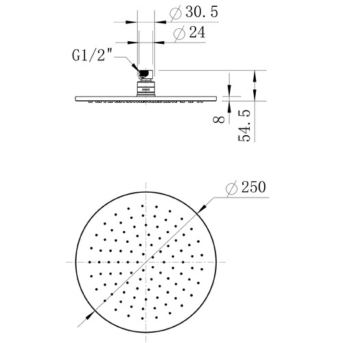 Ollie Brass Shower Head