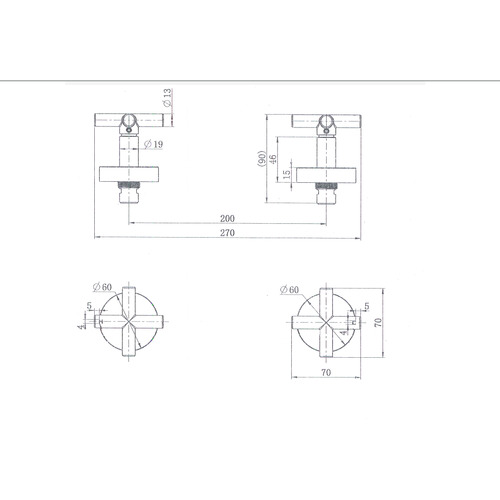 2 Piece Wall Top Mixer Tap Set
