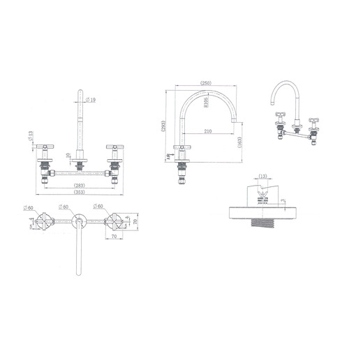 3 Piece Flair Spout & Kitchen Mixer Set