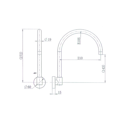 Johnston Brass Bath Wall Spout
