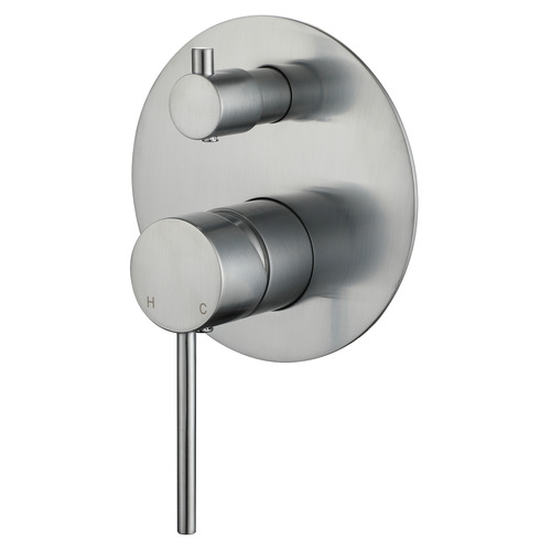 Avalon Mini Round Brass Shower Mixer with Diverter | Temple & Webster