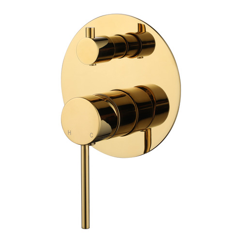 Round Brass Shower Mixer with Diverter