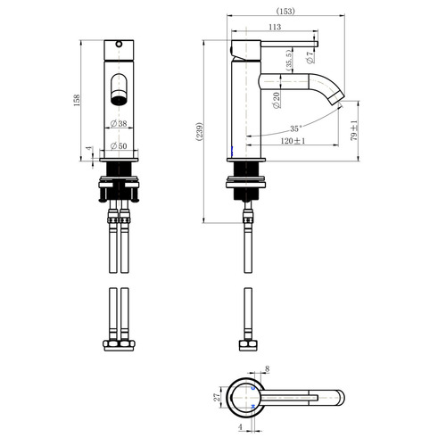 Dellen Curved Basin Mixer