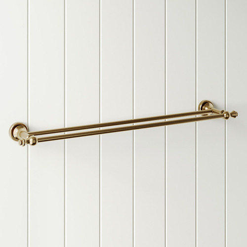 Clementine 600mm Brass Double Towel Rail
