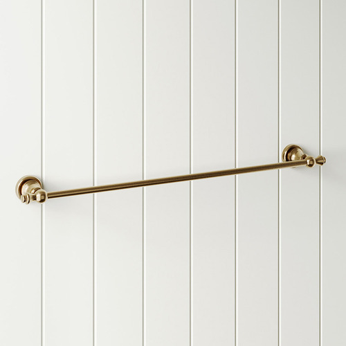 Clementine 600mm Brass Single Towel Rail