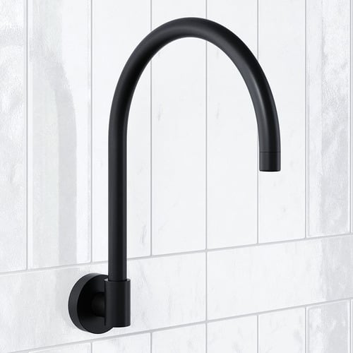 Aries 210mm Brass Gooseneck Bath Wall Spout