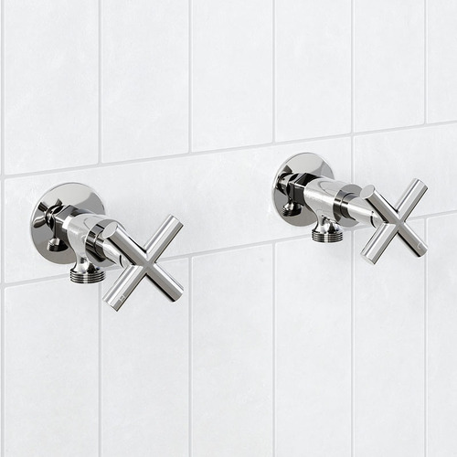 Aries Cross Handle Brass Washing Machine Stops