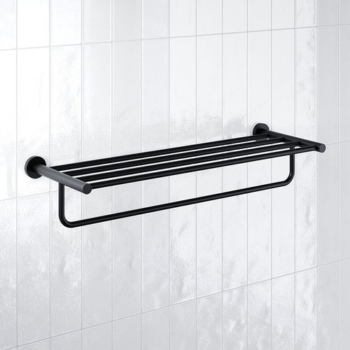 Rumi Brass Towel Rack With Rail
