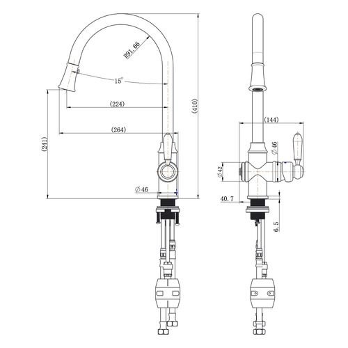 Clementine Pull-Out Kitchen Mixer