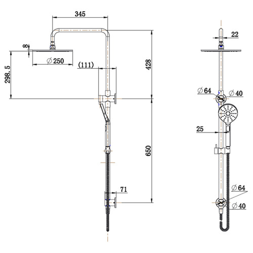 Avalon Twin Shower