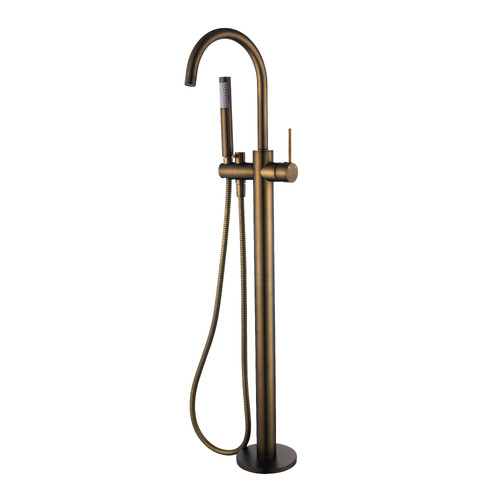 Avalon Mini Floor Mounted Bath Mixer With Microphone Hand Shower