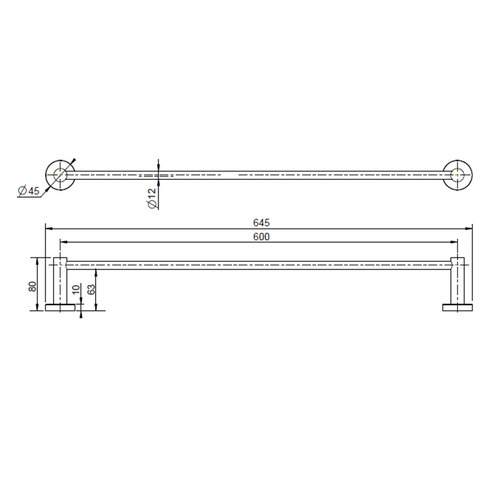 Rumi Brass Single Towel Rail