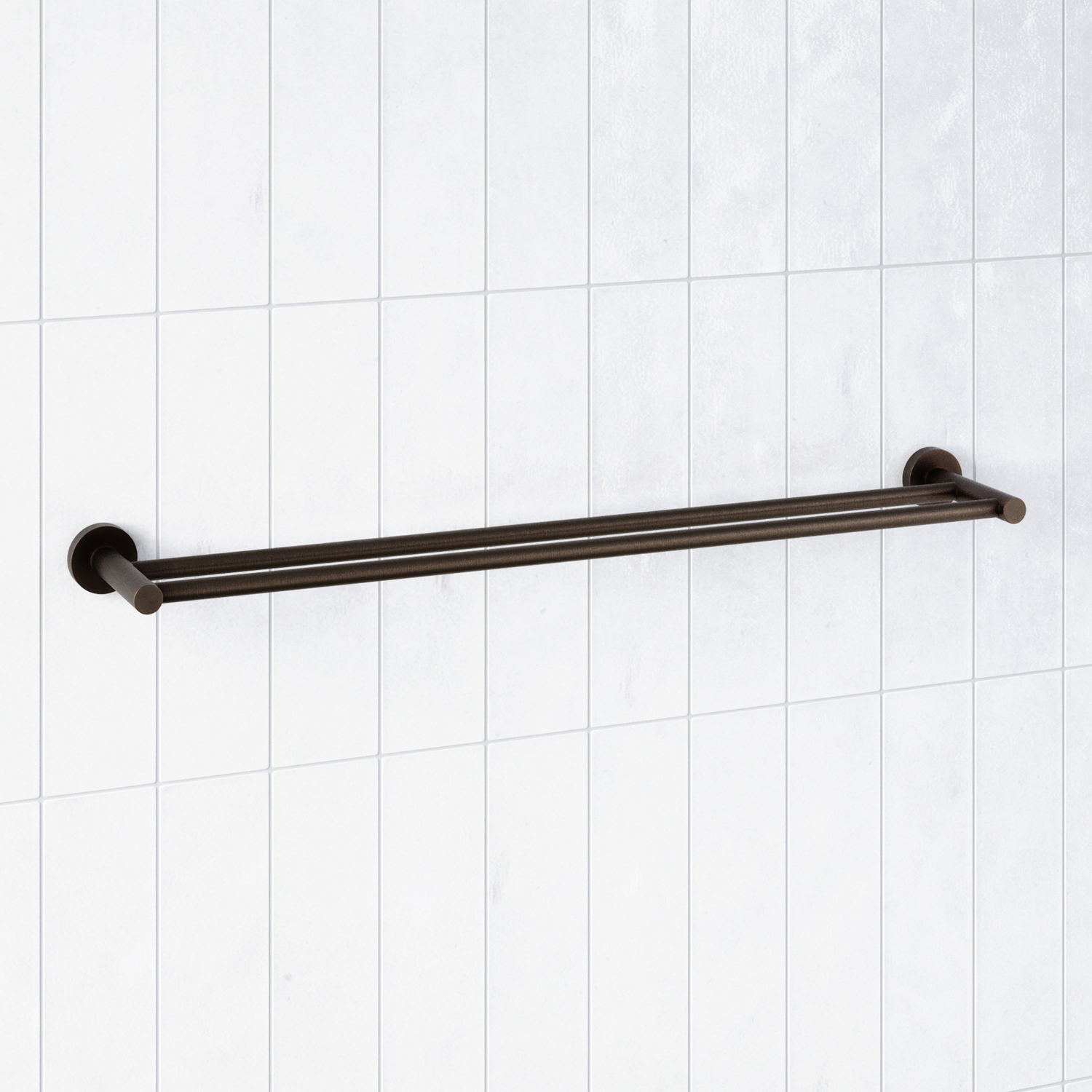 Rumi 600mm Brass Double Towel Rail