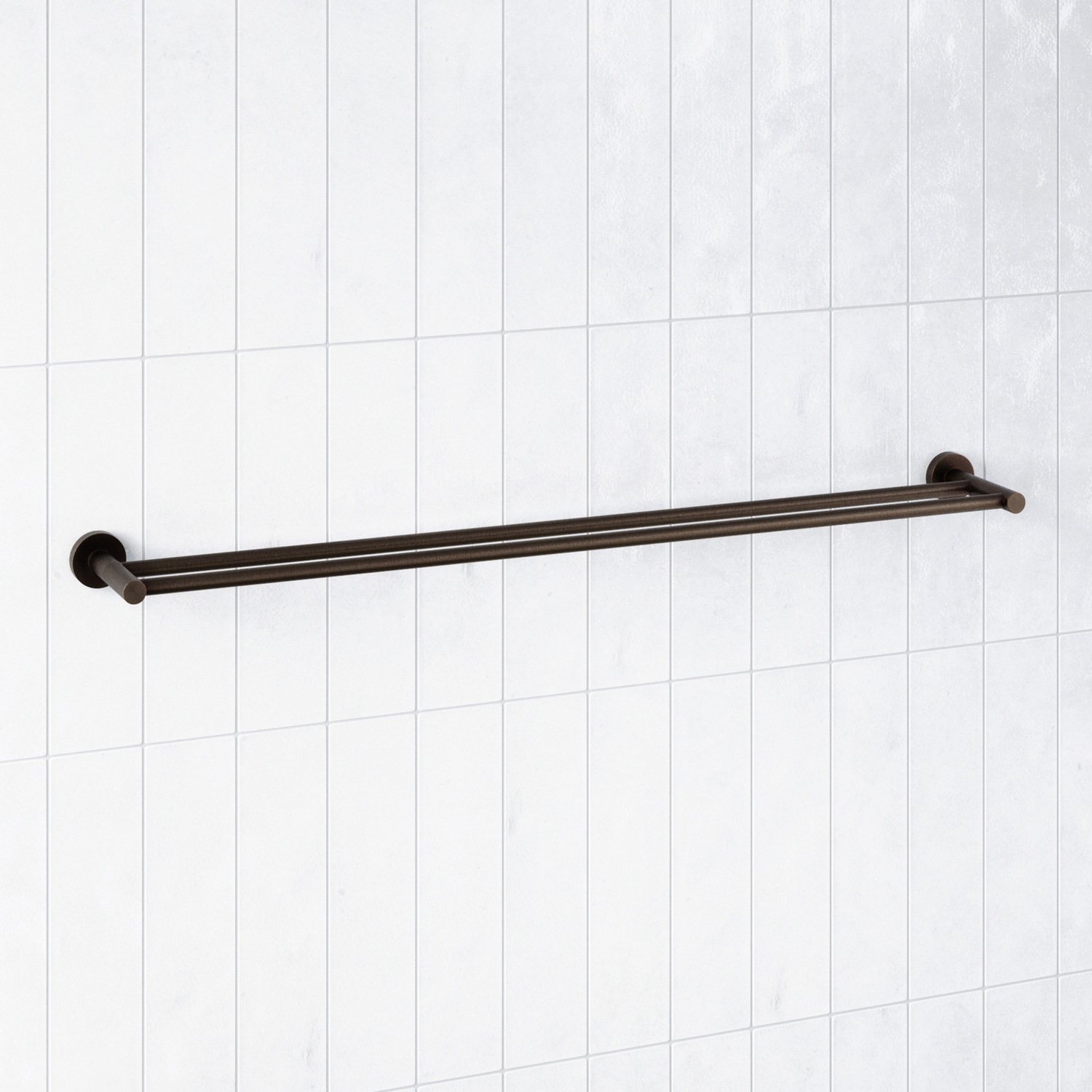 Rumi 600mm Brass Double Towel Rail