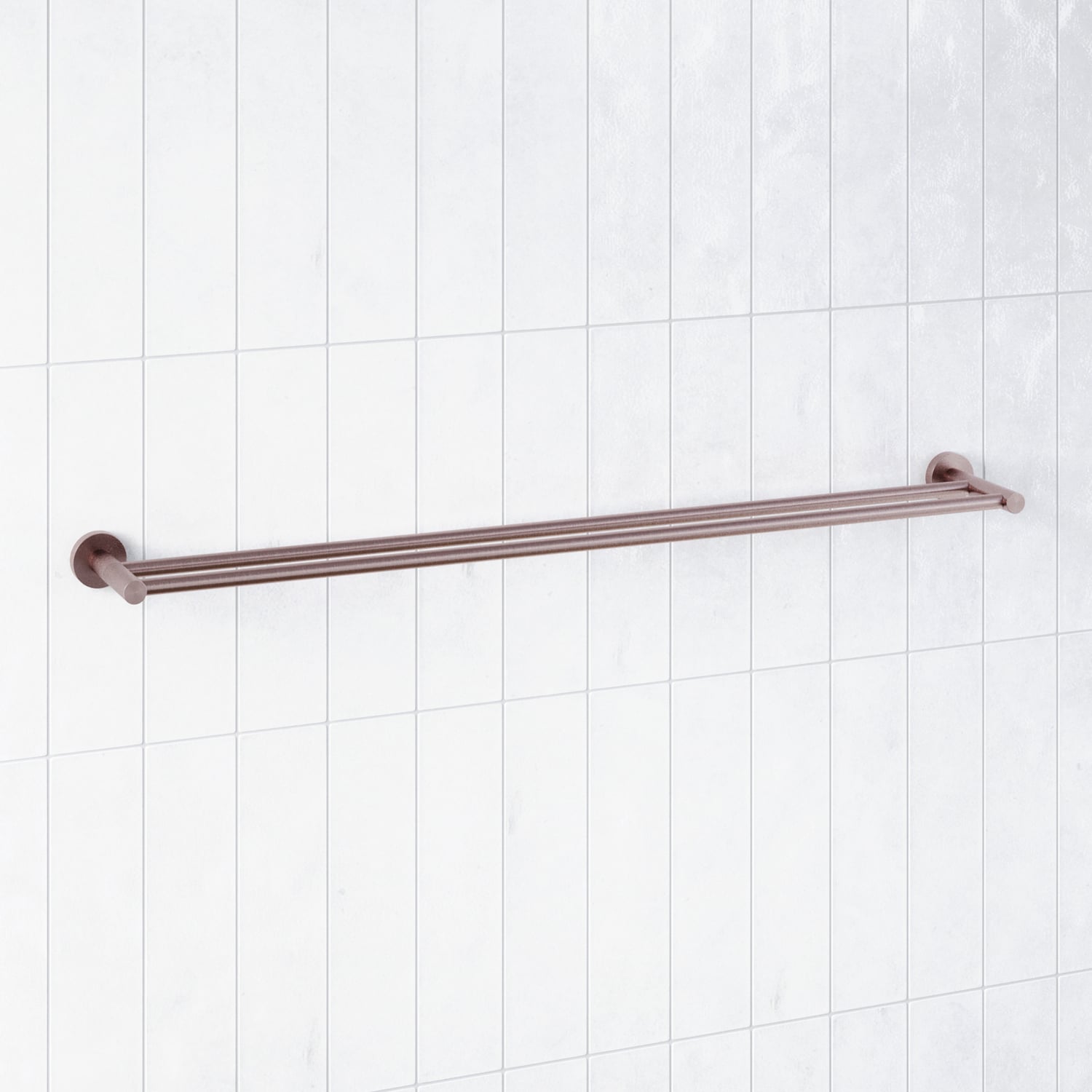 Rumi 600mm Brass Double Towel Rail
