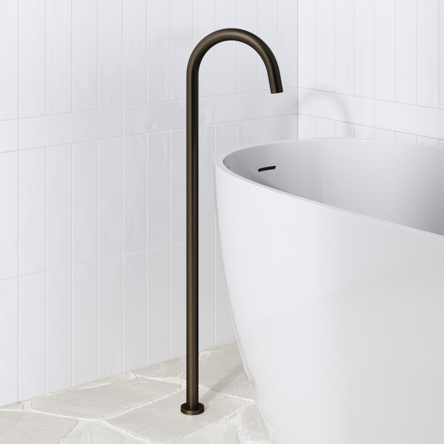 Avalon Brass Floor Mounted Bath Spout