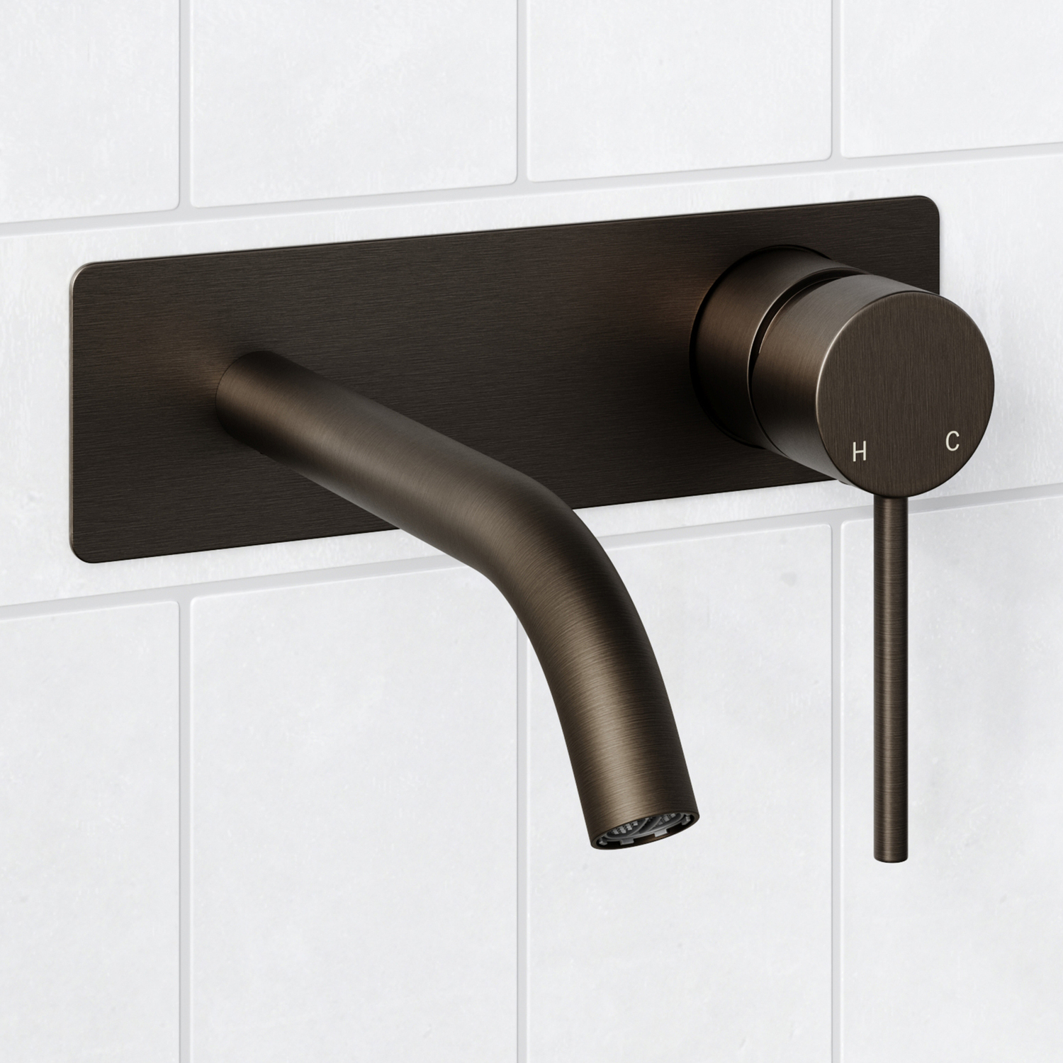 Avalon 180mm Curved Combination Wall Mixer with Spout