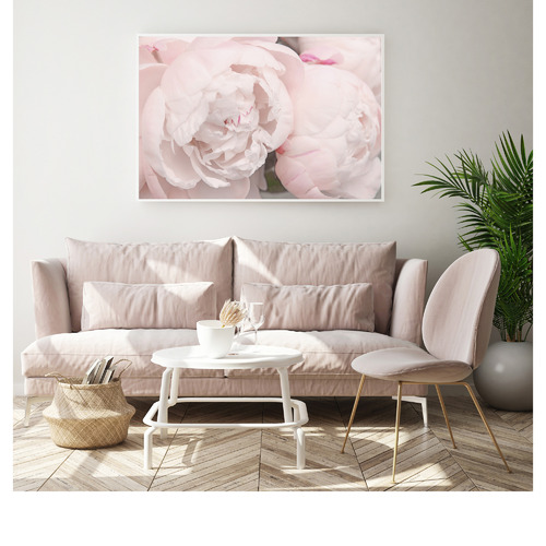 Indigo Studio Pink Floral Framed Canvas Wall Art Temple & ster