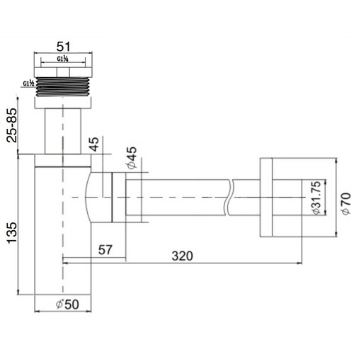 Round Basin Bottle Trap