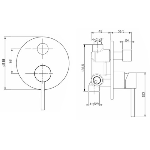 City Life Inox Shower Mixer with Diverter