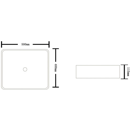 Gloss White City Life Rectangular Basin