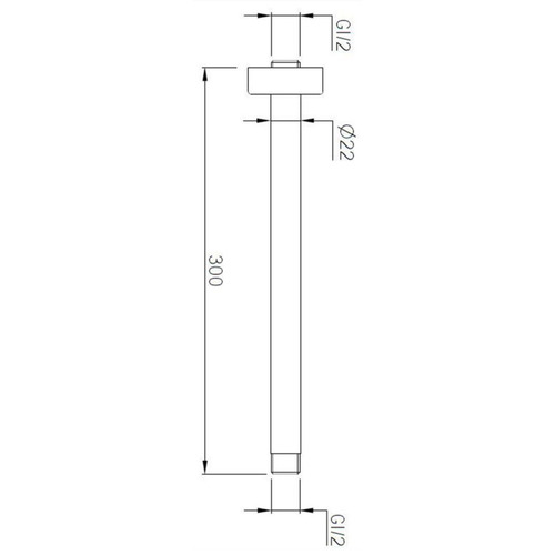 30cm City Life Inox Rounded Ceiling Shower Arm