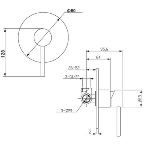 Round City life Inox Shower Mixer Tap